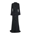 Maticevski Jupiter Ruffle Long-sleeve Gown In Black