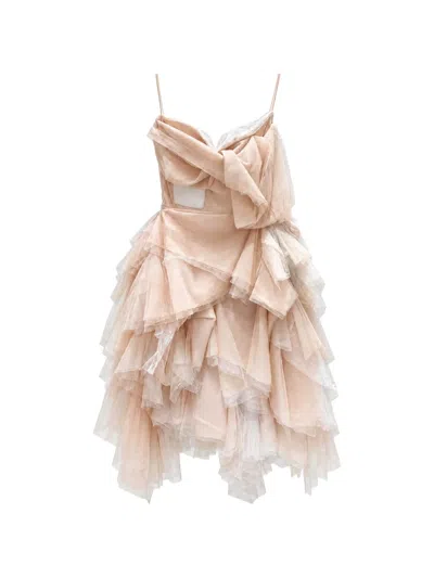 Maticevski Ruffled Tulle Mini Dress In Pink