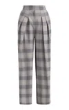 Maticevski Rumours High-waisted Straight-leg Pants In Plaid