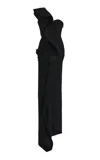 Maticevski Satellite Wave Structured Chiffon Gown In Black