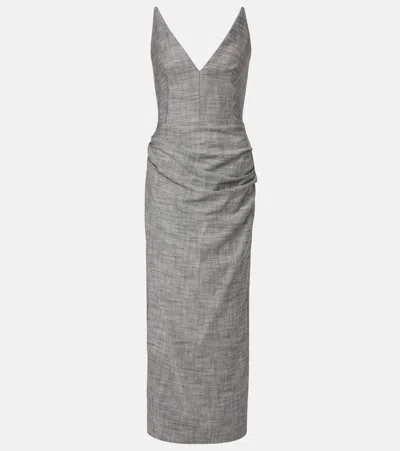Maticevski Saucy Minx Cotton Midi Dress In Gray