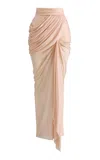 Maticevski Savour Draped Maxi Skirt In Orange