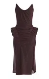 Maticevski Sensei Ruched Midi Dress In Burgundy