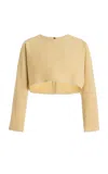 Maticevski Shoreline Cropped Cotton Top In Yellow