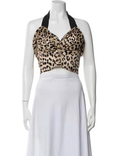 Pre-owned Maticevski Silk Animal Print Crop Top In Multi