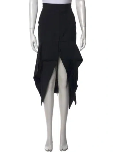 Pre-owned Maticevski Silk Long Skirt In Black