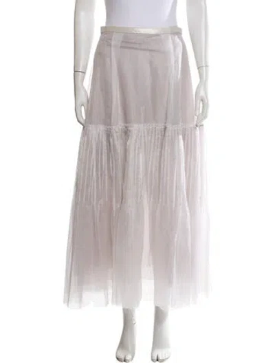Pre-owned Maticevski Silk Long Skirt In Neutrals