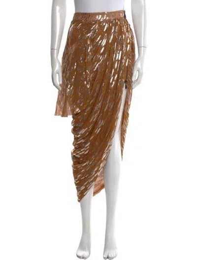 Pre-owned Maticevski Silk Midi Length Skirt In Brown