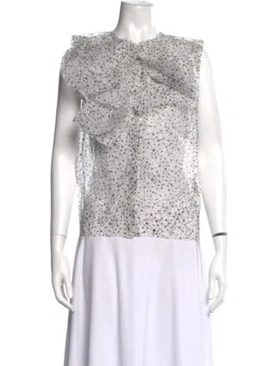 Pre-owned Maticevski Silk Patterned Blouse In White