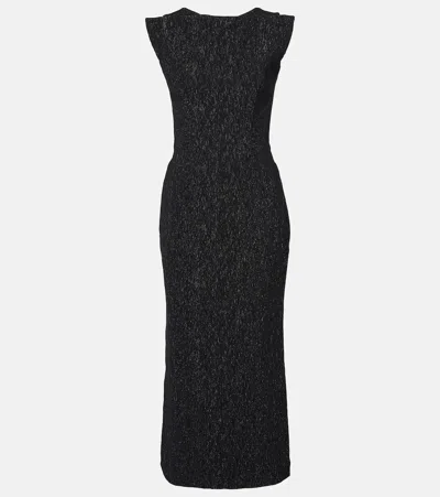 Maticevski Singular Open-back Lamé Cocktail Dress In Black Luminance