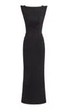 Maticevski Singular Sleeveless Crepe Maxi Dress In Black