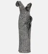 Maticevski Spellbind Embellished Strapless Gown In Silver