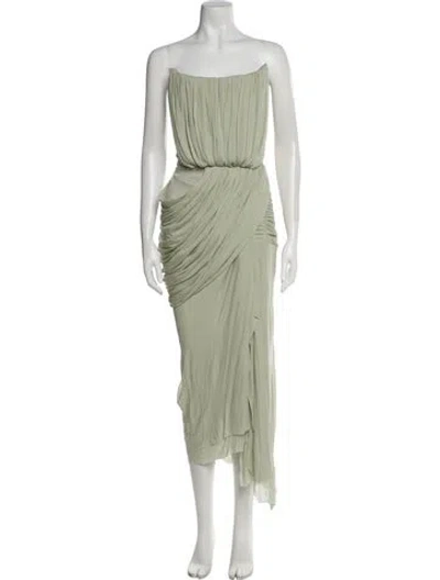 Pre-owned Maticevski Square Neckline Long Dress In Green