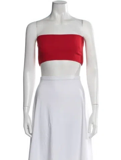 Pre-owned Maticevski Strapless Crop Top In Red