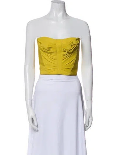 Pre-owned Maticevski Strapless Crop Top W/ Tags In Yellow