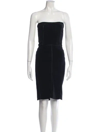 Pre-owned Maticevski Strapless Knee-length Dress In Blue