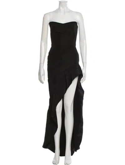 Pre-owned Maticevski Strapless Long Dress In Black