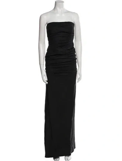 Pre-owned Maticevski Strapless Long Dress In Black