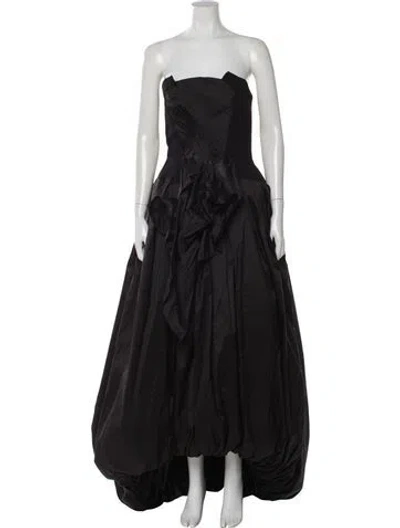 Pre-owned Maticevski Strapless Long Dress In Black