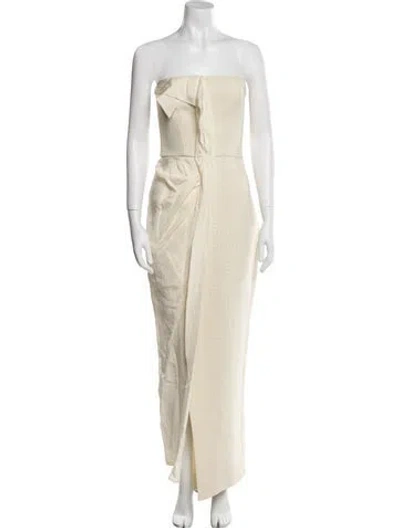 Pre-owned Maticevski Strapless Long Dress In Neutrals