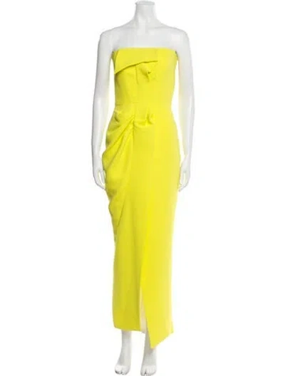 Pre-owned Maticevski Strapless Long Dress In Yellow