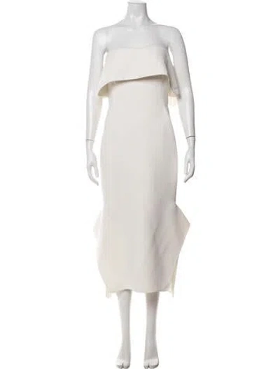 Pre-owned Maticevski Strapless Midi Length Dress In White