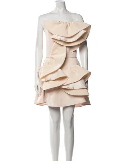 Pre-owned Maticevski Strapless Mini Dress In Neutral