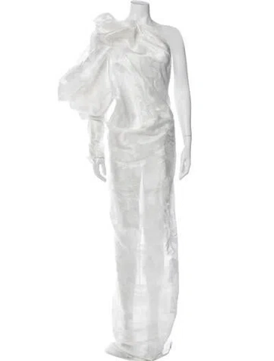 Pre-owned Maticevski Striped Long Dress In White