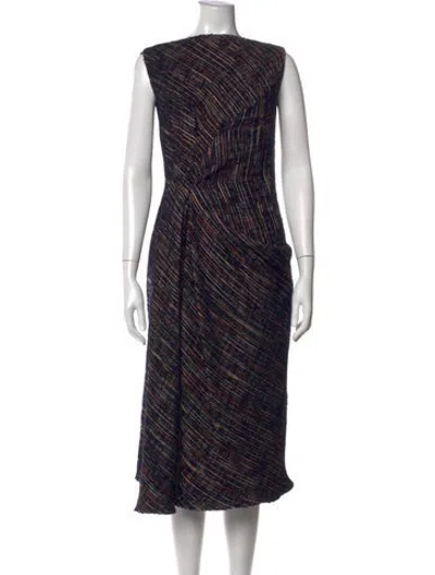 Pre-owned Maticevski Striped Midi Length Dress In Blue