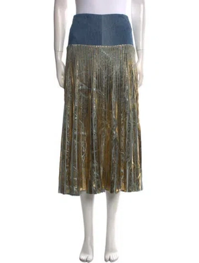 Pre-owned Maticevski Striped Midi Length Skirt In Blue