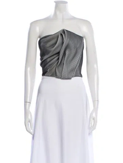 Pre-owned Maticevski Striped Strapless Top W/ Tags In Neutral