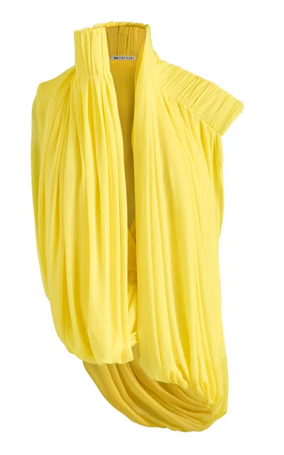 Maticevski Superb Draped Blouse In Yellow