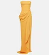 Maticevski Systema Draped Jersey Gown In Orange