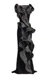 Maticevski Tantalise Wave Sequned Gown In Black