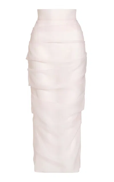 Maticevski Tatler Cupro-blend Midi Skirt In Light Pink