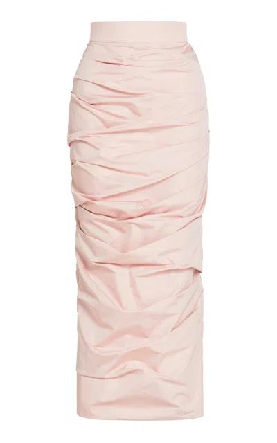 Maticevski Tatler Silk-blend Midi Skirt In Light Pink