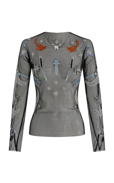 Maticevski Tattoo Beaded Top