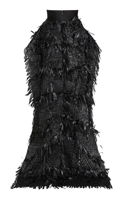 Maticevski The Web Silk Maxi Skirt In Black