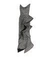 Maticevski Thistle Wave Asymmetric Ruffled Sequined Crepe Gown In Black