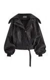 Maticevski Threshold Oversized Leather Jacket In Black