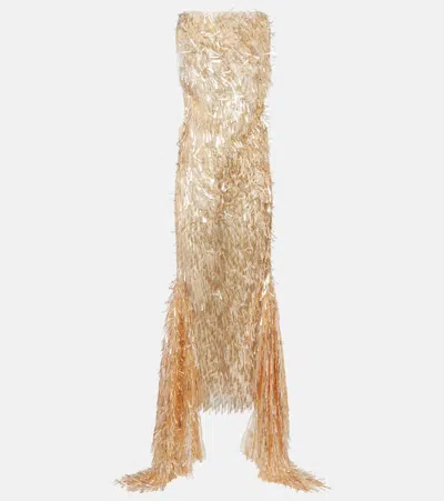 MATICEVSKI TIARA SEQUINNED ASYMMETRIC GOWN