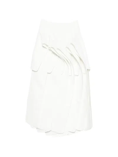 Maticevski Tiered Panel Midi Skirt In White