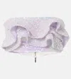 Maticevski Together Wave Ruffled Sequined Bandeau Top In Quartz / Mermaid