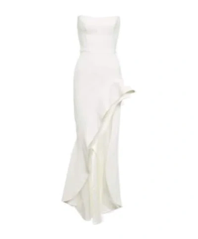 Maticevski Ruffled Evening Dress In White