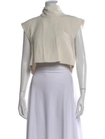 Pre-owned Maticevski Turtleneck Sleeveless Crop Top In Neutral