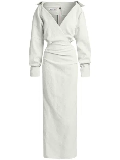 Maticevski V-neck Maxi Dress In White