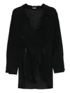Maticevski V-neck Overlap Multiway Zip Shirt In Black