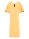 Maticevski V-neck Short Sleeves Dress In Yellow
