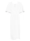 Maticevski V-neck Short Sleeves Midi Dress In White