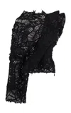 Maticevski Vapour Embroidered Draped Lace Top In Black
